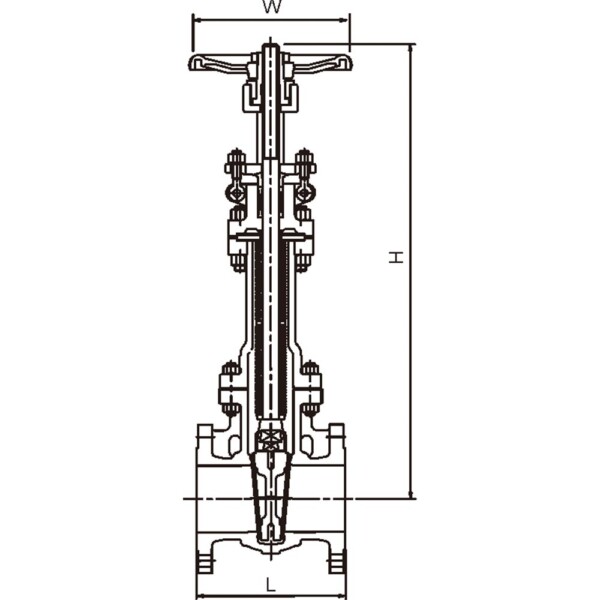 ANSI STANDARD BELLOWS SEALED GATE VALVE Data Dimension