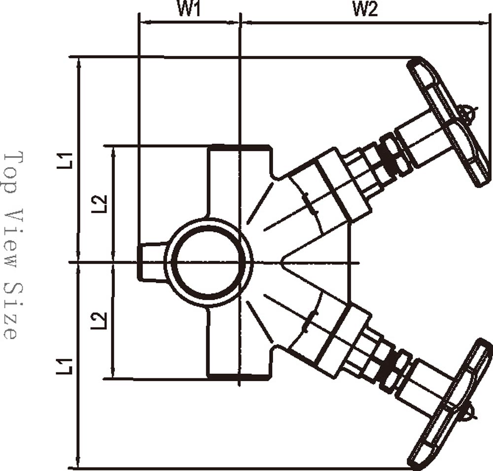 Bellows Forged Steel Steam Distribution Manifolds Top view size