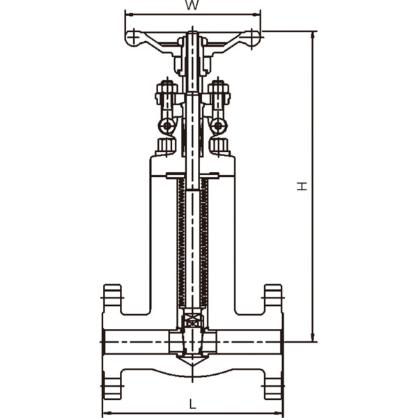 FORGED STEEL BELLOWS SEALED GATE VALVE Data Dimension