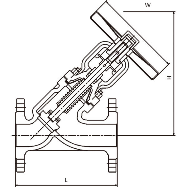 Y TYPE BELLOWS SEALED GLOBE VALVE Data Dimension